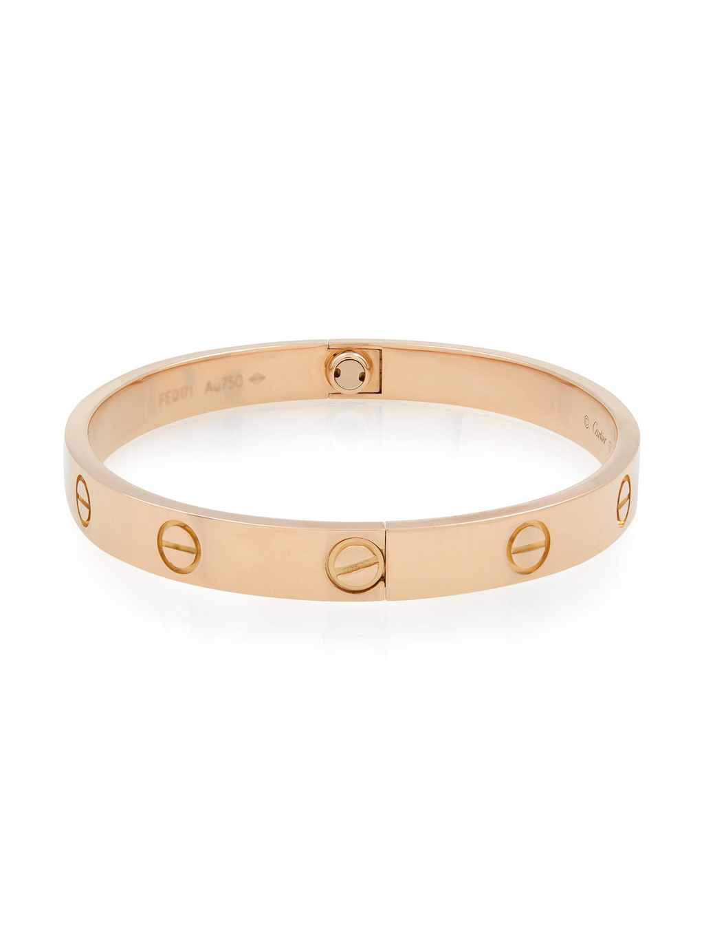 18K Rose Gold Bangle Bracelet Size 17 C944075