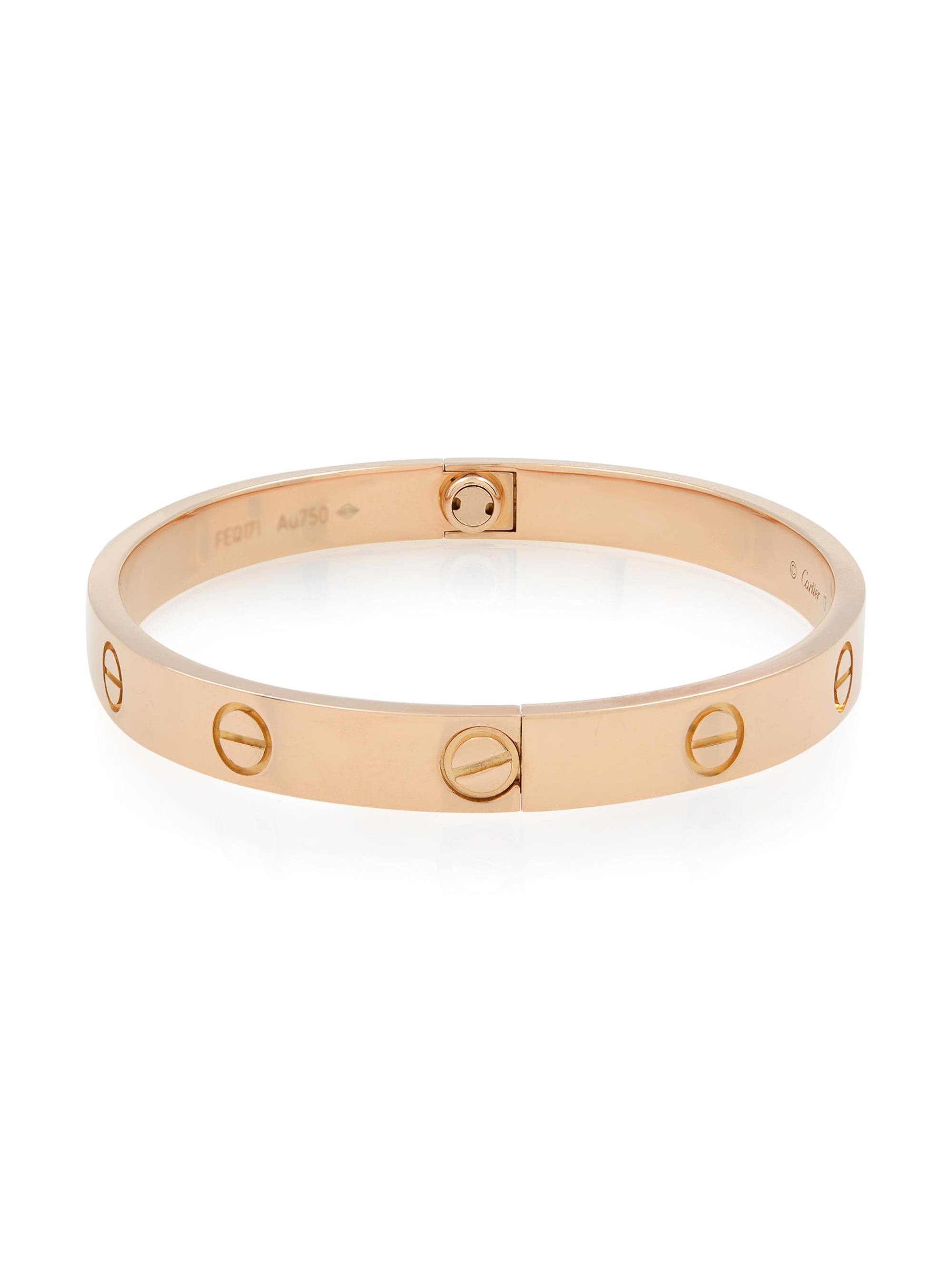 18K Rose Gold Bangle Bracelet Size 17 C944075