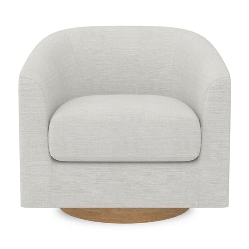 Upholstered Barrel-Curved Accent Chair with Arm and Backrest, Fog Grey X9927