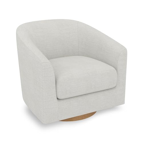 Upholstered Barrel-Curved Accent Chair with Arm and Backrest, Fog Grey X9927