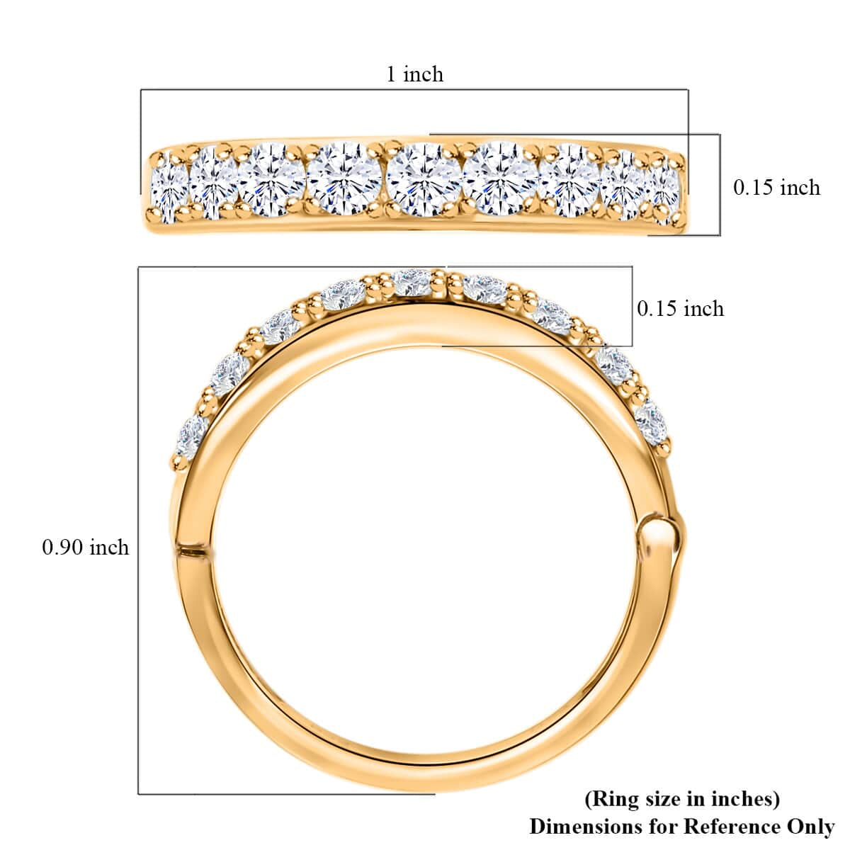 Moissanite Round Eternity Band Ring for Women, Size 9 E452160