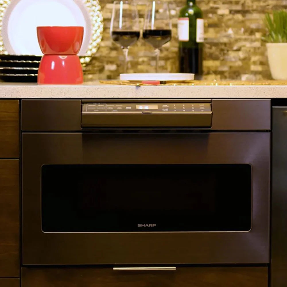 24" 1.2 cu. ft. 950W Microwave Drawer Oven, Black Stainless Steel B781801