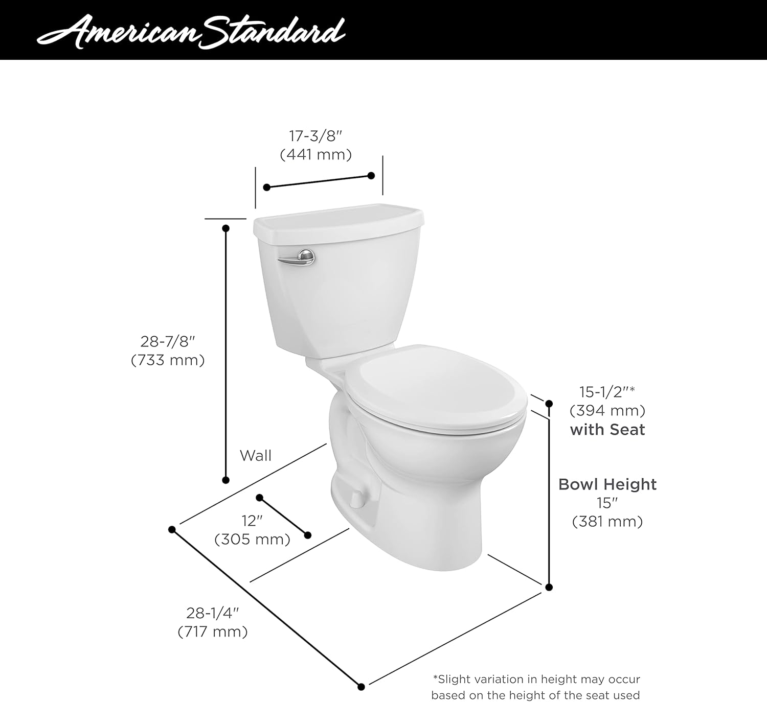 Two-Piece Round Front Toilet with 12-Inch Rough-In, White L235