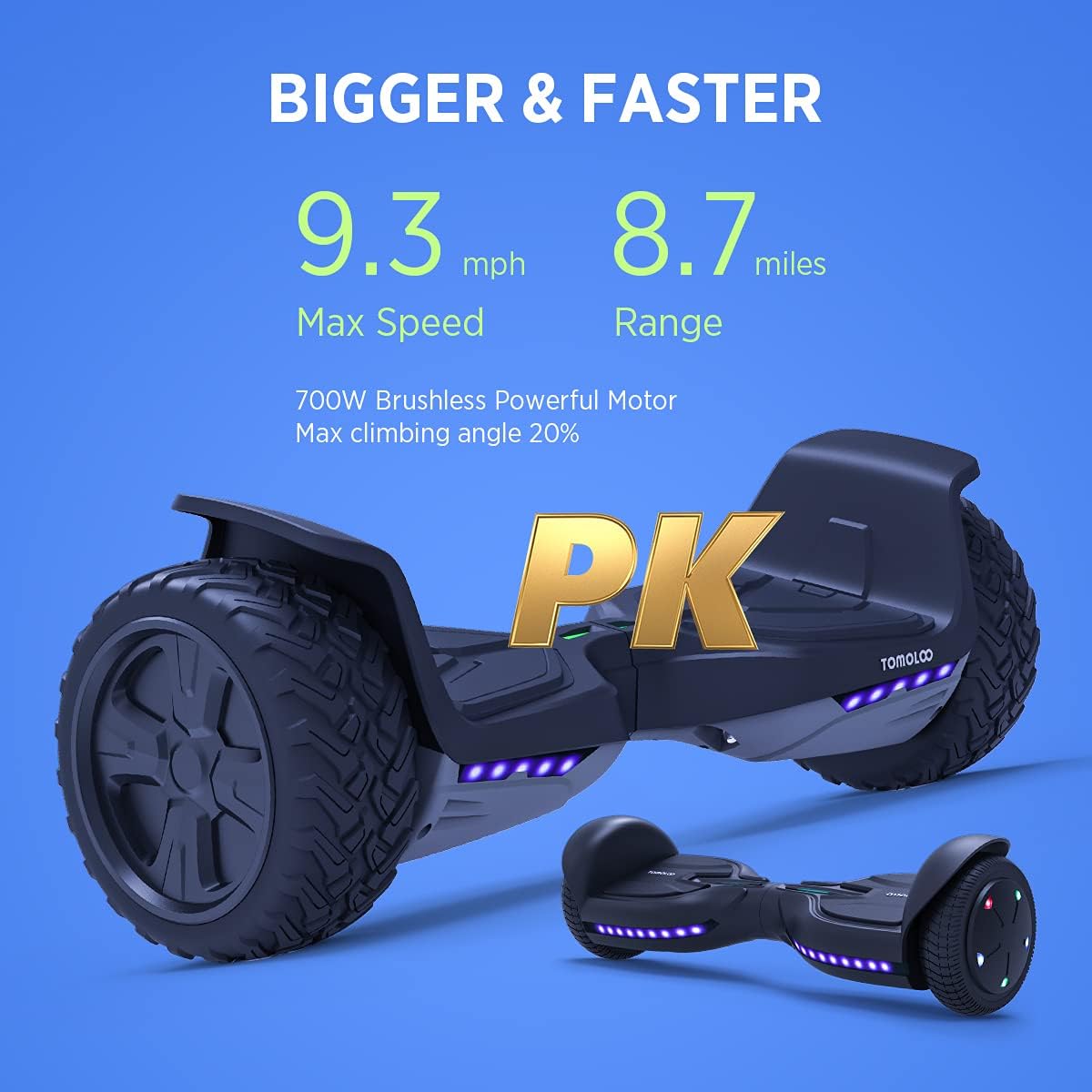 Off Road Hoverboard with Bluetooth and LED Lights, 8.5 Inch All Terrain Self Balancing Scooter U58496