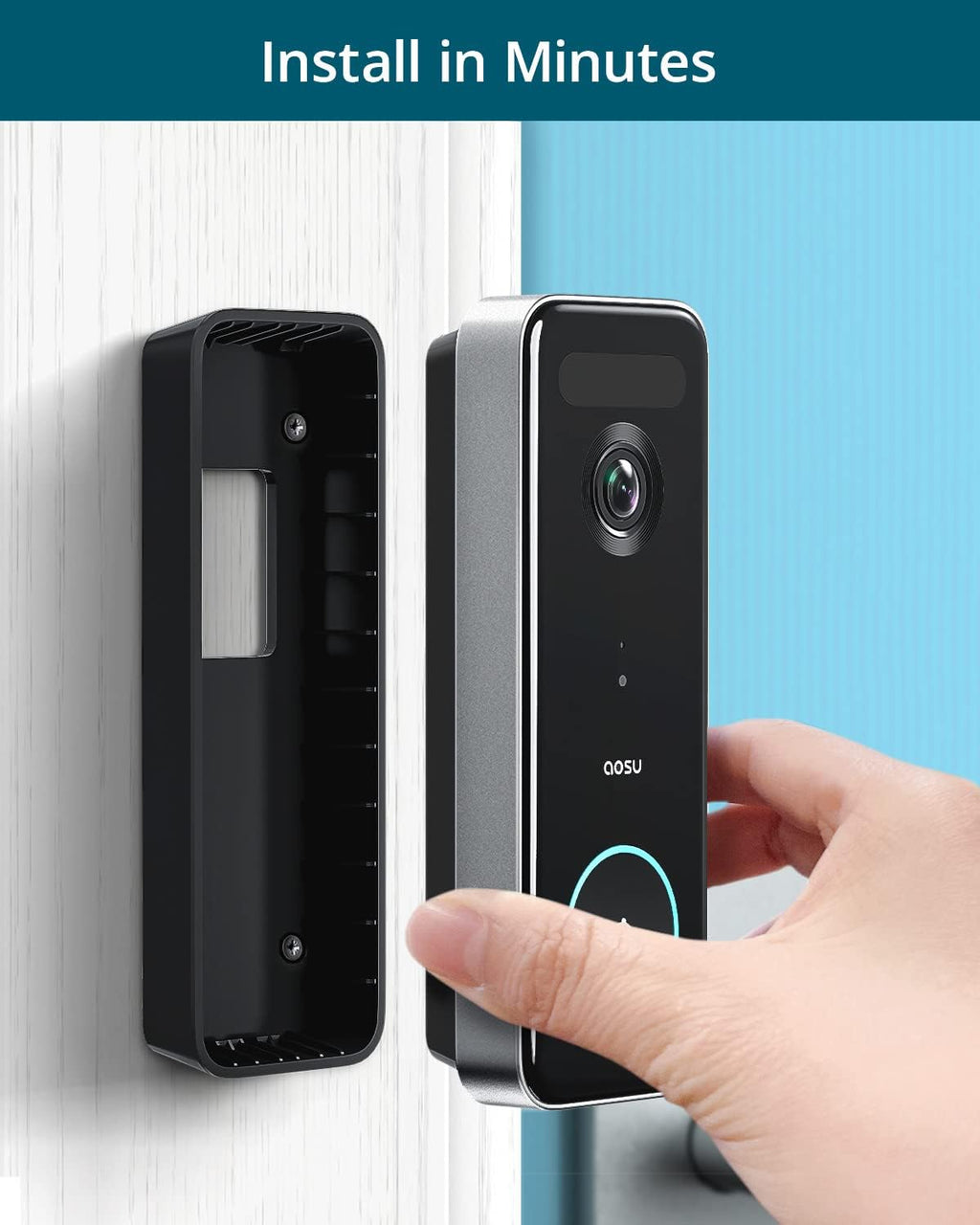Wireless Video Doorbell with HD Camera, No Monthly Fee, Motion Detection, WiFi, Battery Powered F84536