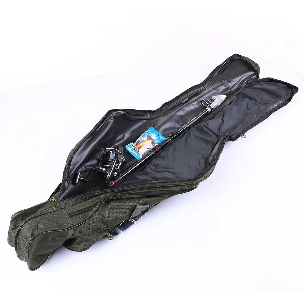 Portable Folding Fishing Rod Carrier Canvas Storage Bag H3984