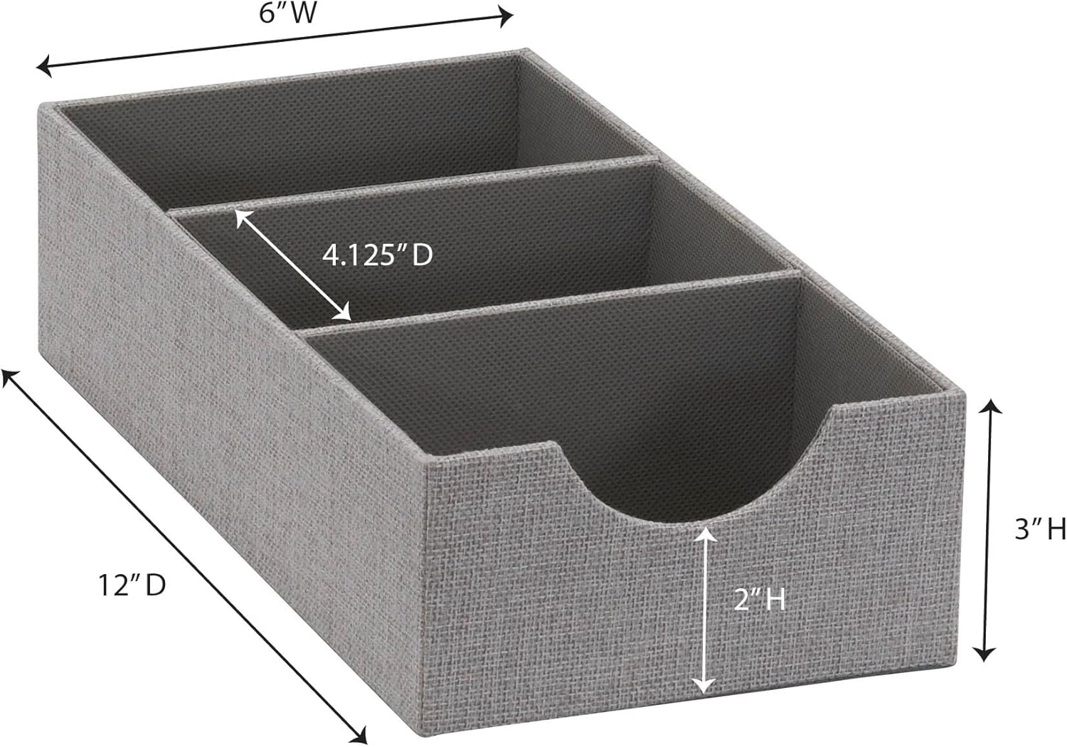Deep 3 Section Drawer Organizer Box for Storage U574