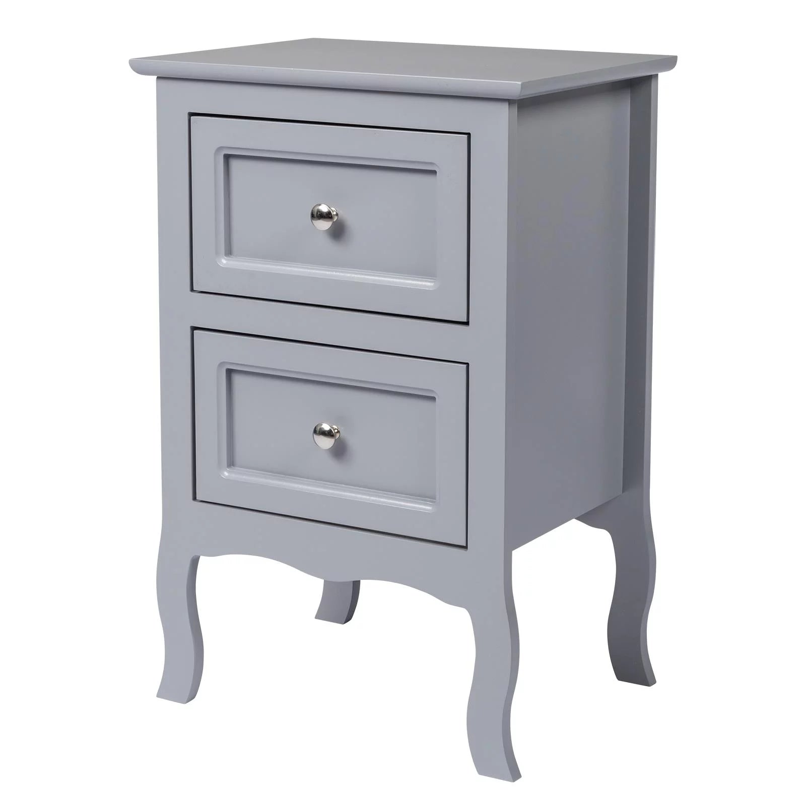 Nightstand with 2 Storage Drawers, Set of 2, Gray O3057