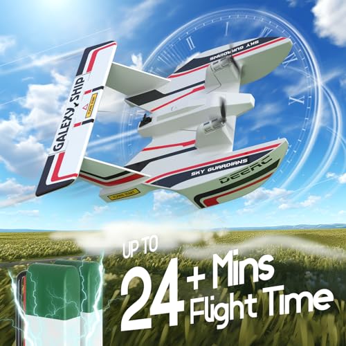 RC Plane for Water Land & Air, Amphibious Aircraft with 2 Batteries J78024