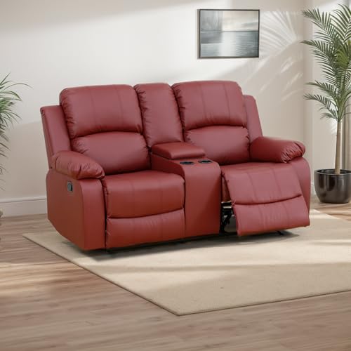 Leather Recliner Loveseat with Storage and Cup Holders H579293