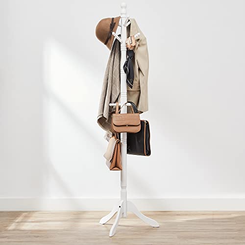 Solid Wood Coat Rack with 10 Hooks for Entryway and Hallway U802