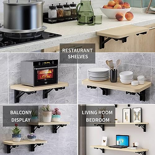Wall Mounted Folding Desk Wood Black 27.6" D x 19.7" W U198974
