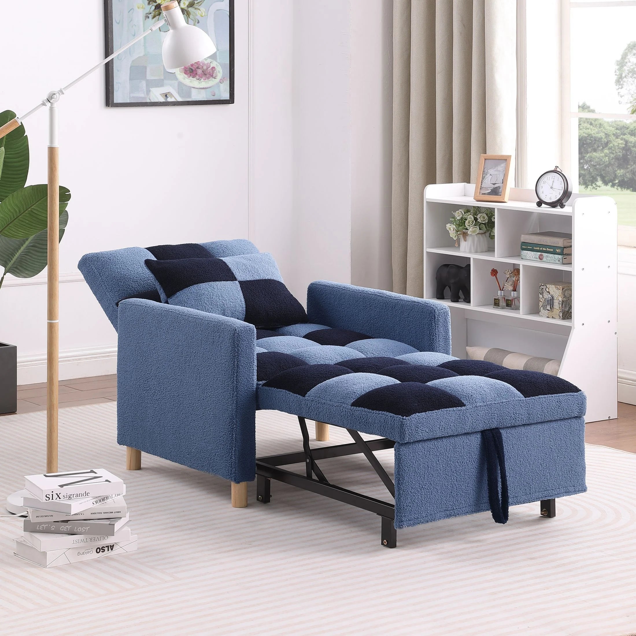 Convertible Sleeper Sofa Chair Bed with Pillow B791