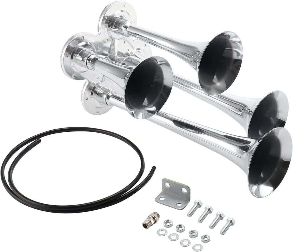 12V Train Horn Kit for Truck SUV Car, 170dB, Silver, 2 Pack M3433