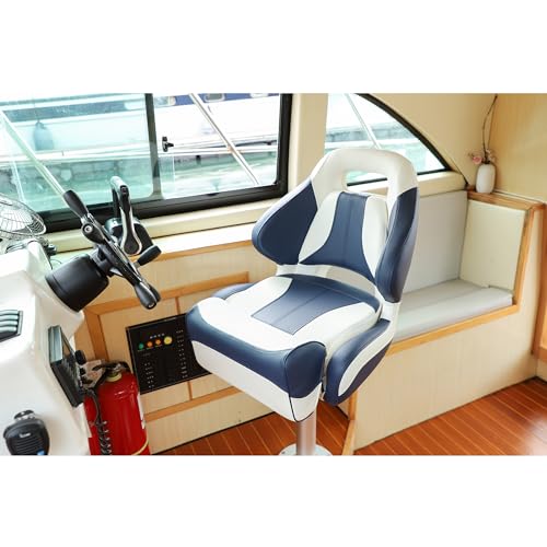 Pontoon Captain's Chair Sport Flip Up Boat Bucket Seat with Cover L8594