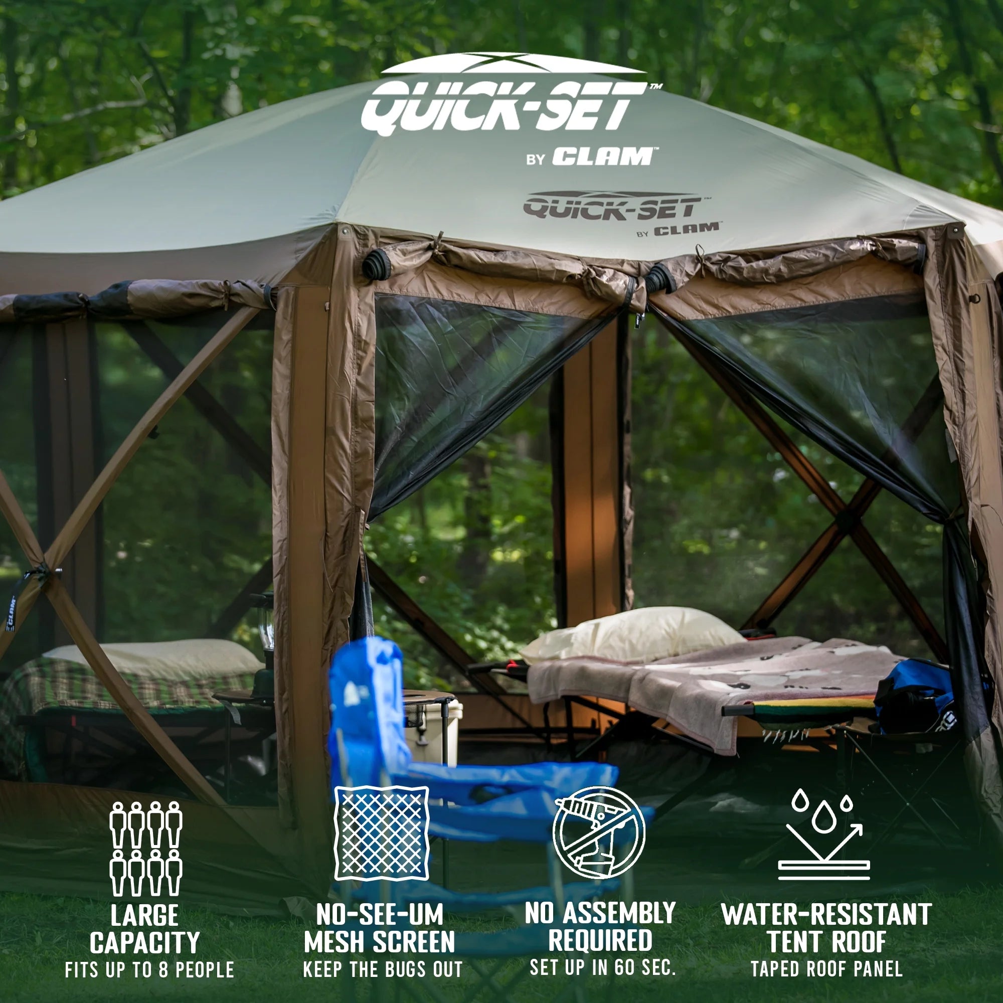 Portable Outdoor Gazebo Canopy Tent with Floor Tarp P55496