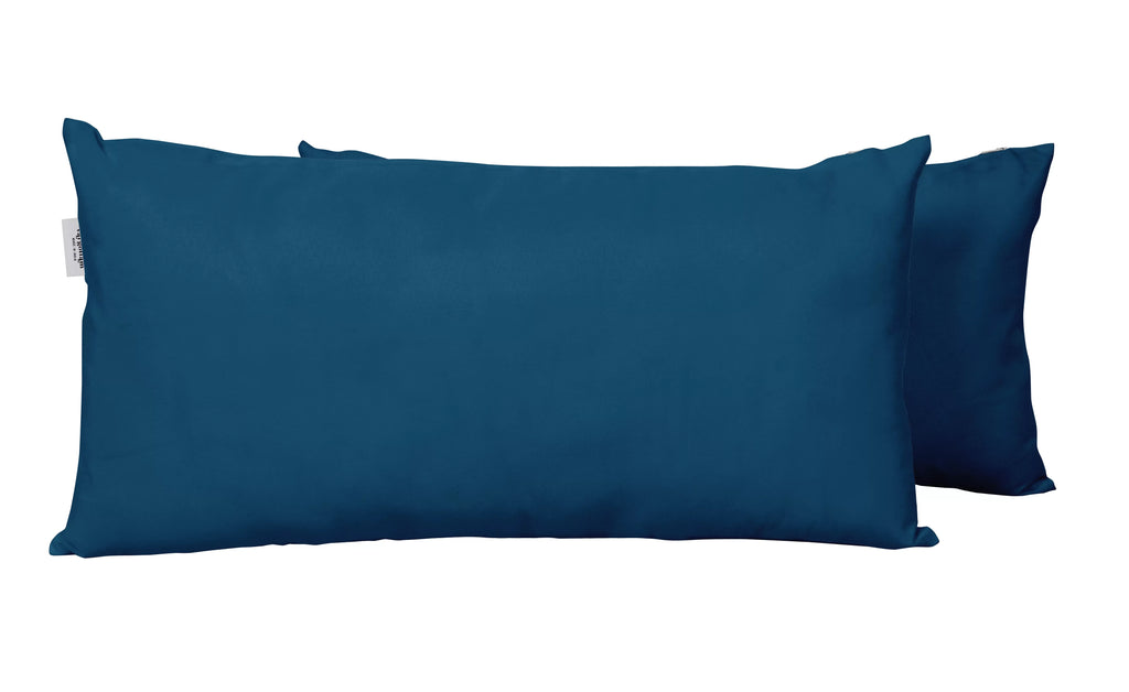 Indoor/Outdoor Waterproof Lumbar Pillow with Insert, Set of 2, Navy Blue T7124