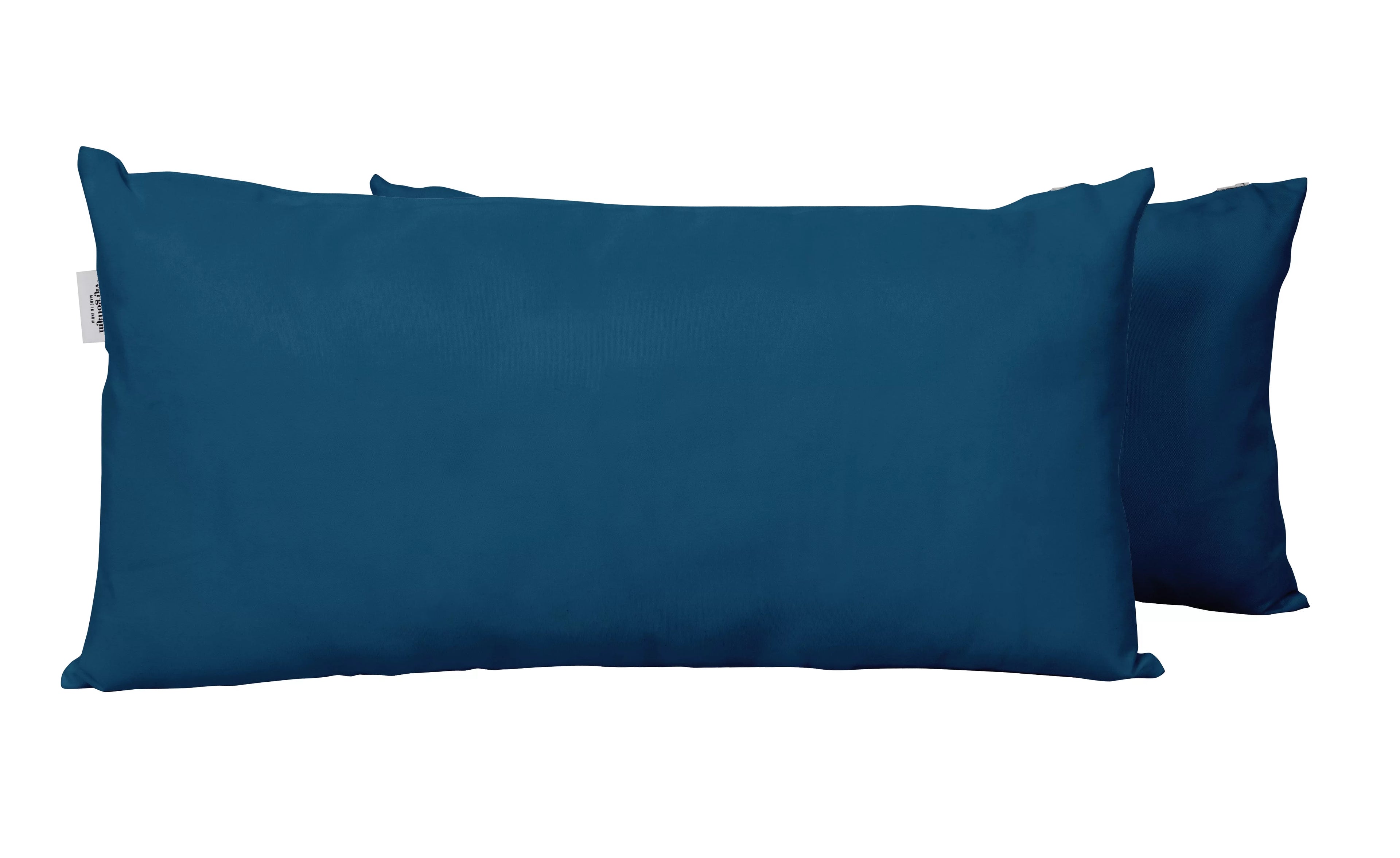 Indoor/Outdoor Waterproof Lumbar Pillow with Insert, Set of 2, Navy Blue T7124
