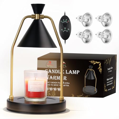 Candle Warmer Lamp with Timer, Dimmable Candle Light Electric Candle Warmer Compatible with Candles, Candle Holders for Home Decor & Gifts