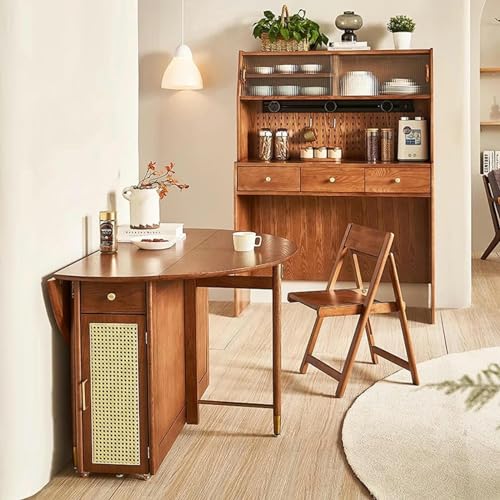 Round Folding Dining Table with Storage Space P859798