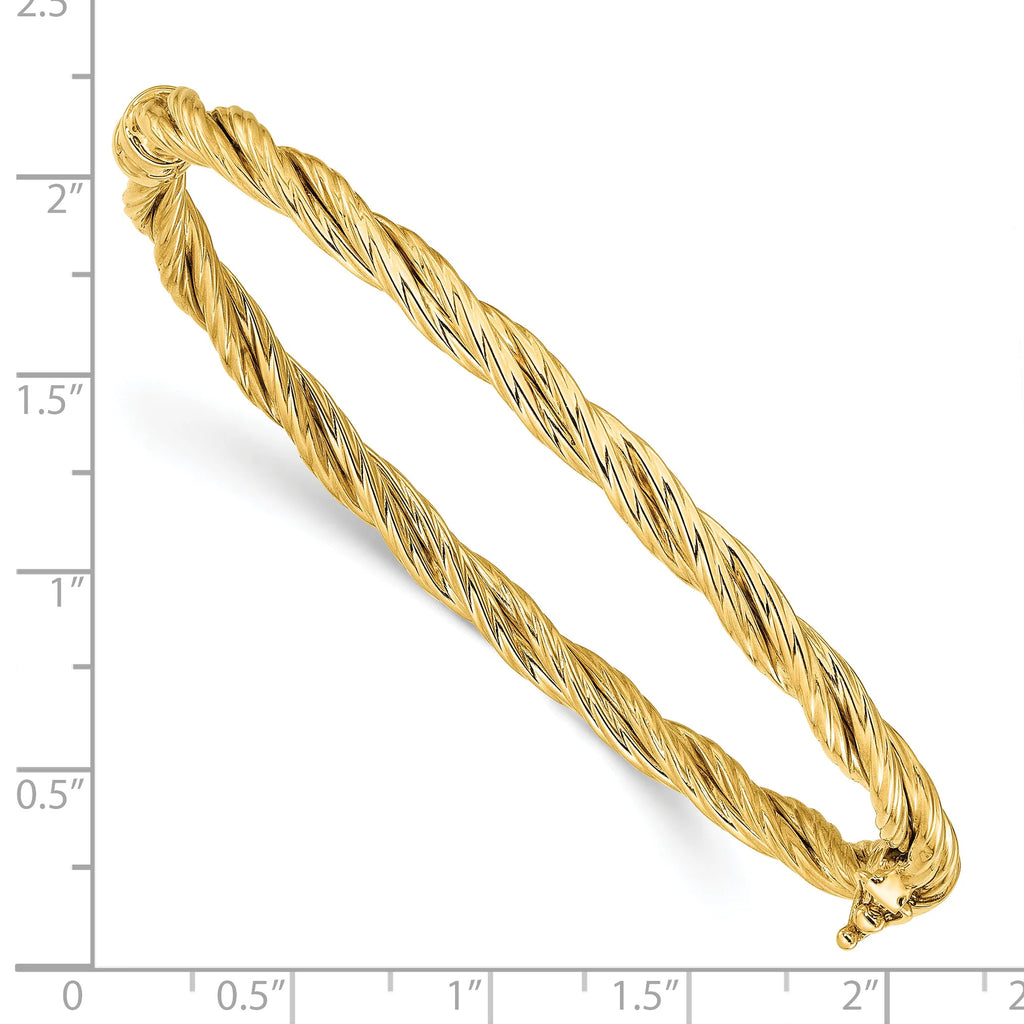 Polished Twisted Hinged Bangle Y378073