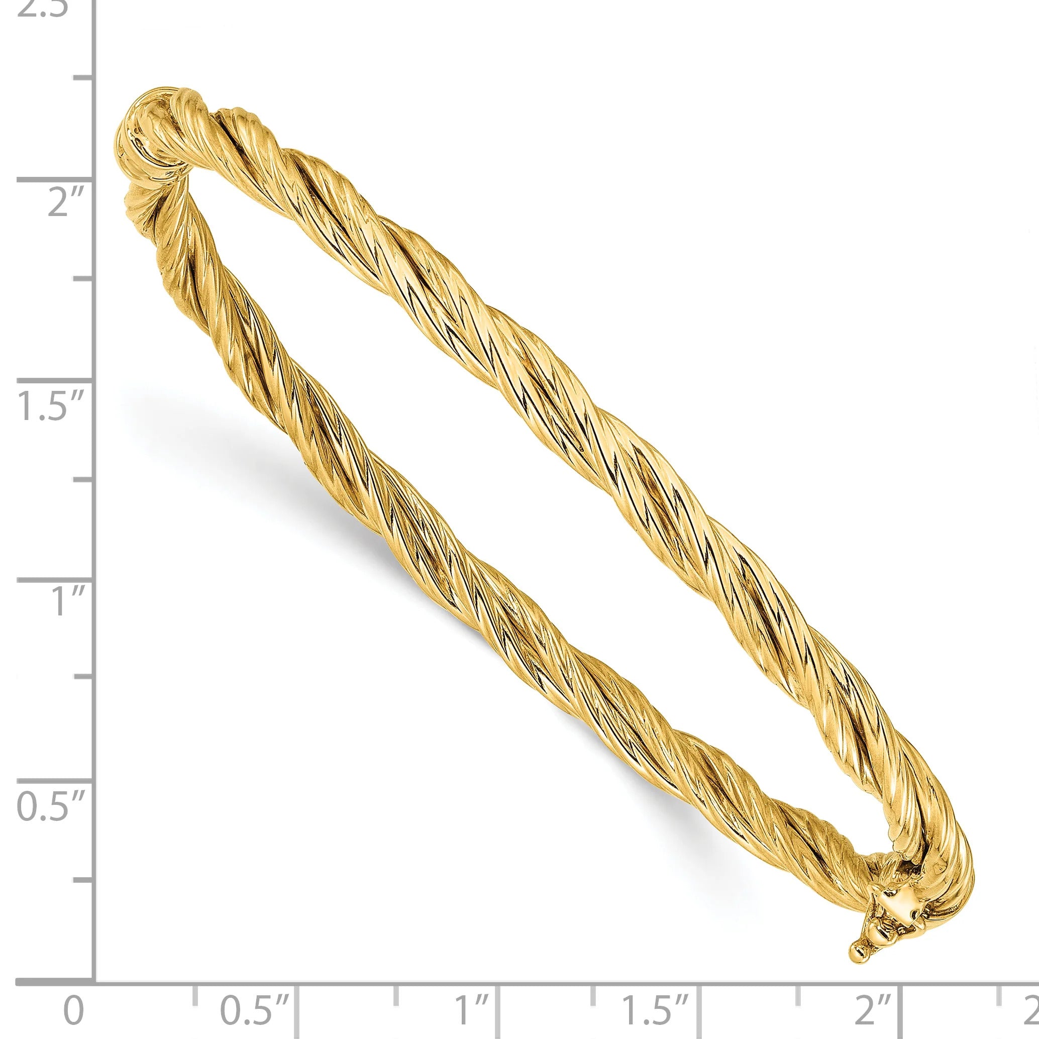 Polished Twisted Hinged Bangle Y378073