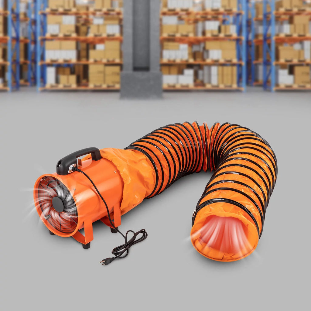 10 Inch Industrial Exhaust Fan Portable Ventilation Blower with 16 ft Duct Hose I233644