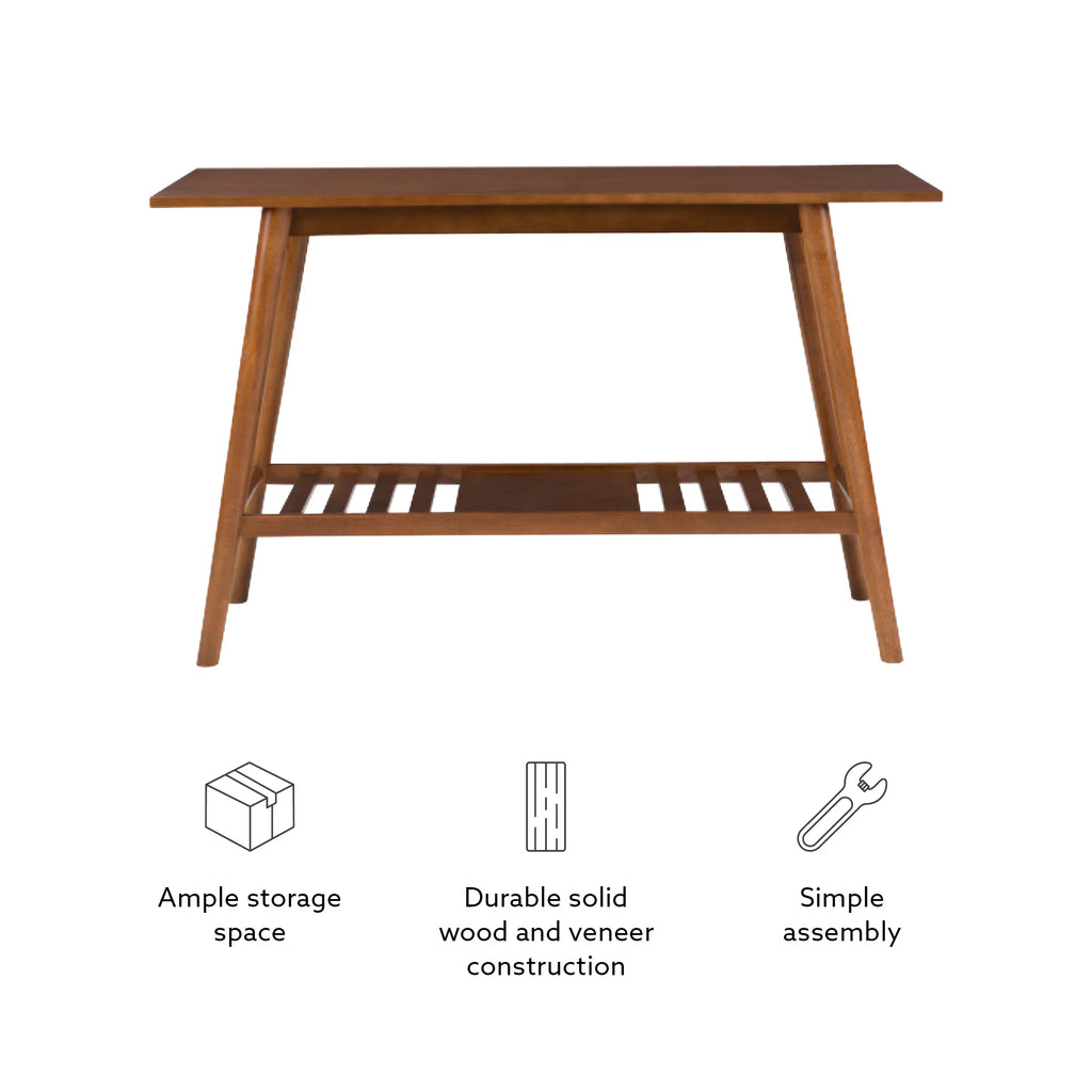 Mid-Century Indoor Console Table, Walnut V131