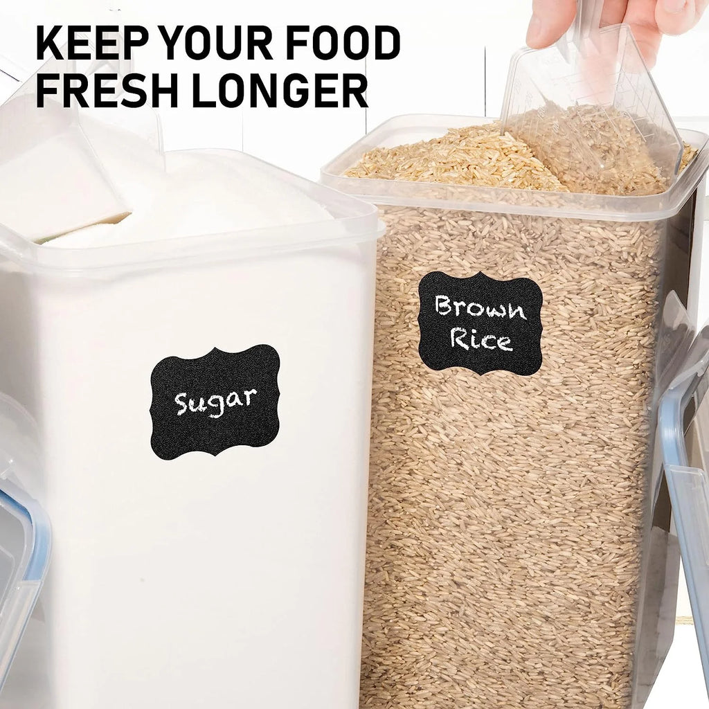 Extra Large Airtight Pantry Containers with Lids, Clear Plastic Storage for Flour Sugar Rice W85036