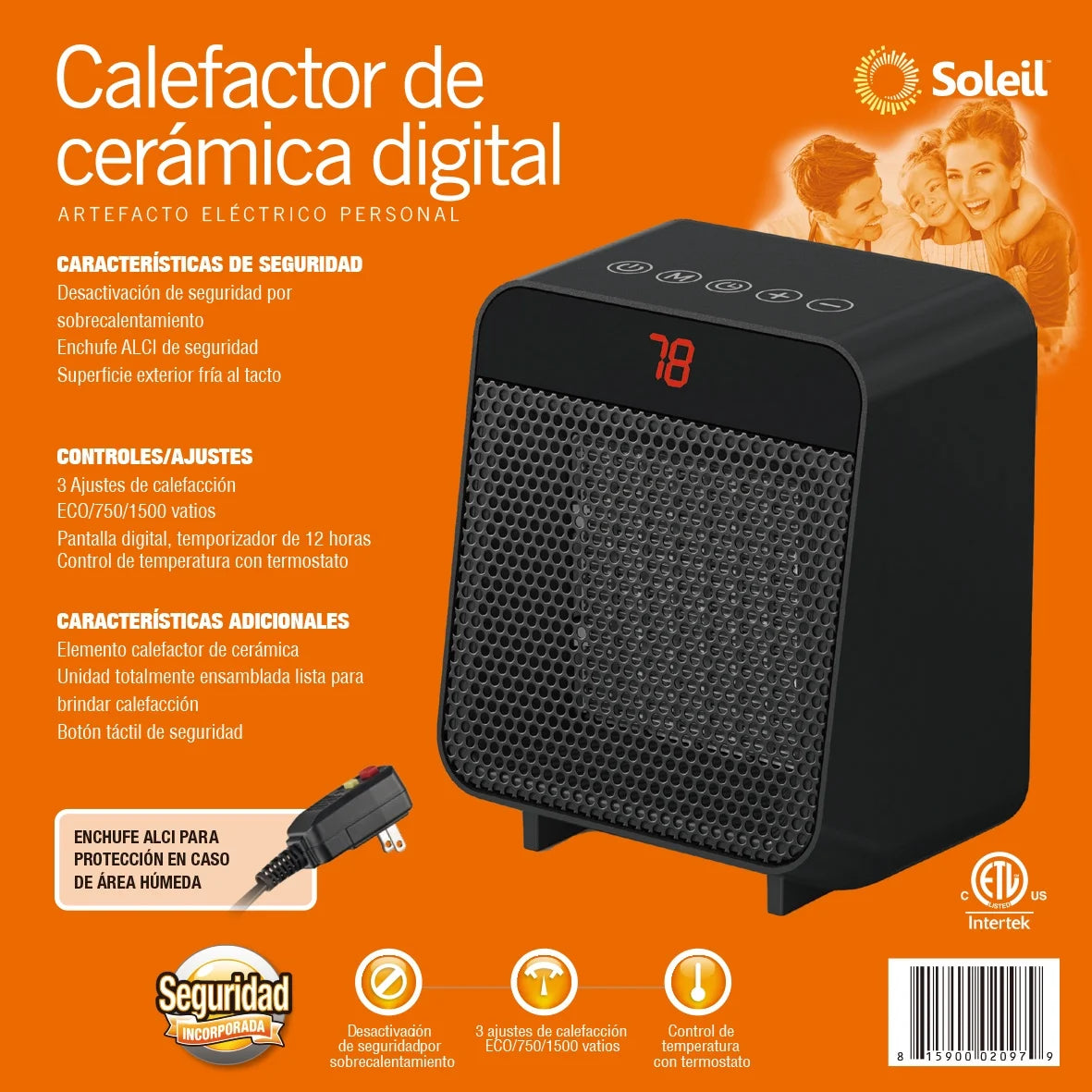 Electric Ceramic Heater 1500W Indoor F8963