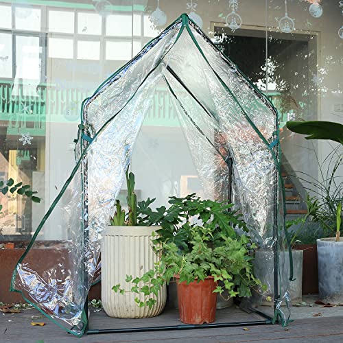 Mini Greenhouse Portable Clear Tent for Indoor or Outdoor Plants M39525