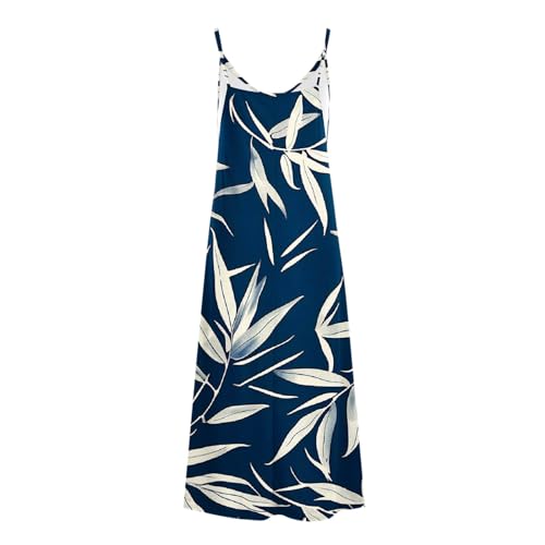 Womens Summer Print Maxi Dress V Neck Casual Beach Dress Q3917
