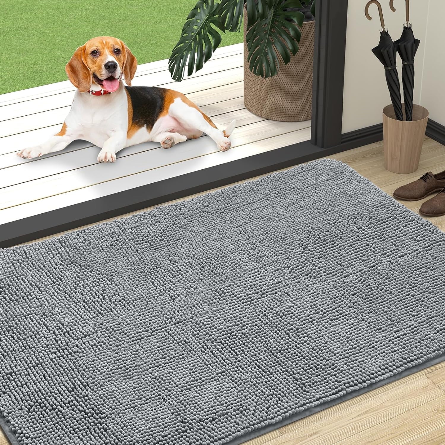 Dog Door Mat for Muddy Paws, Non-Slip Washable, Quick Dry R6860