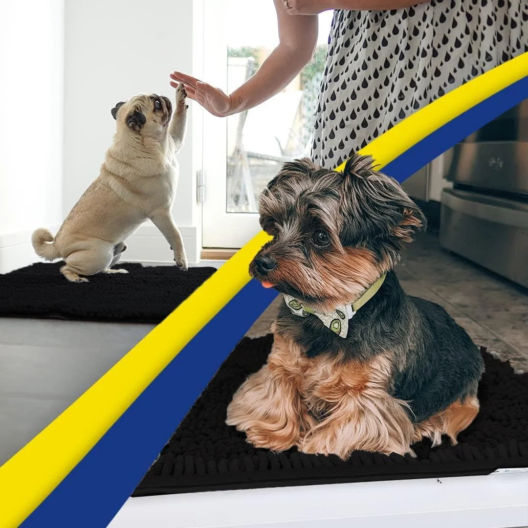 Non Slip Thick Microfiber Door Mat, Washable Chenille Runner for Indoor Outdoor Use G433119