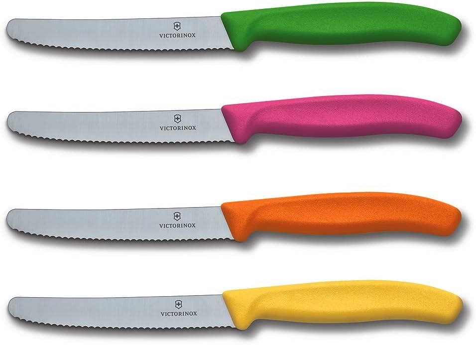 Swiss Classic 4-Piece 4.5" Round Tip Paring Knife Set by Victorinox