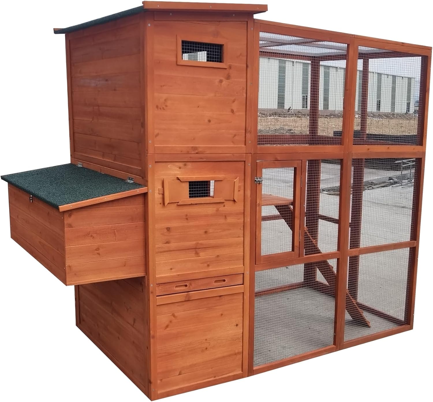Large Backyard Wood Chicken Coop with Nesting Box & Run J685