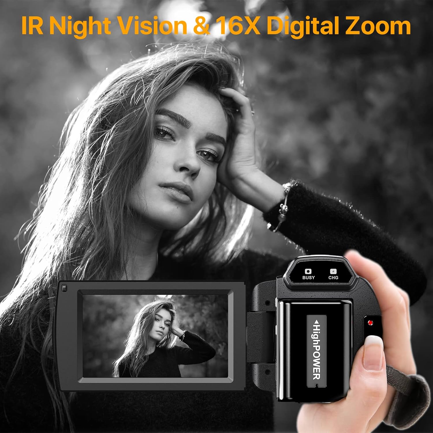4K Video Camera Camcorder 48MP 60FPS with Microphone and Night Vision V9258