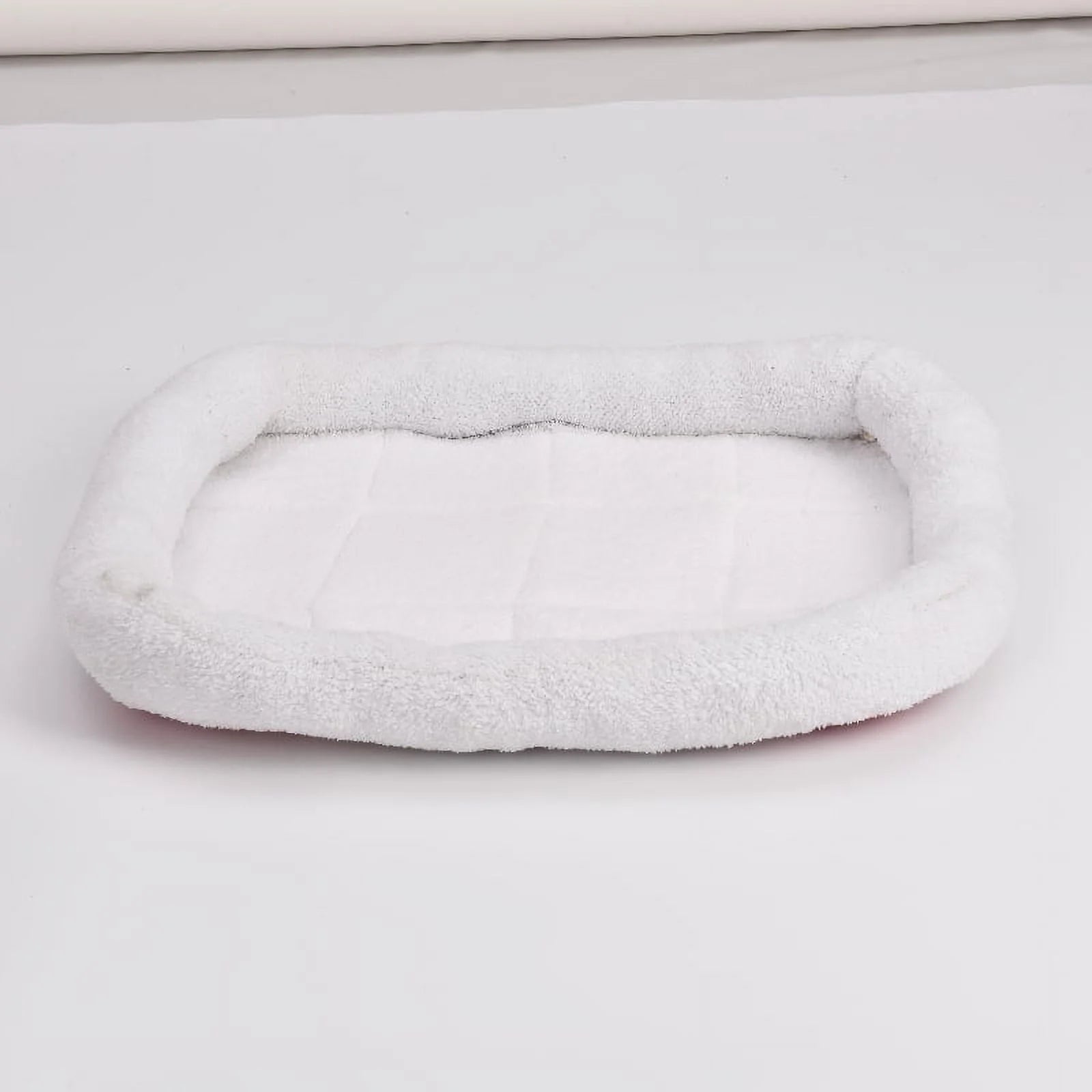 Plush Cat and Dog Bed with Pillow for Curling Sleep F7861