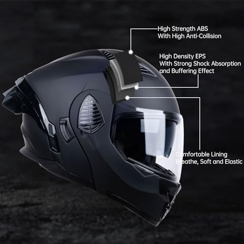 Modular Motorcycle Helmet Dual Visor Flip Up for Adults S807847