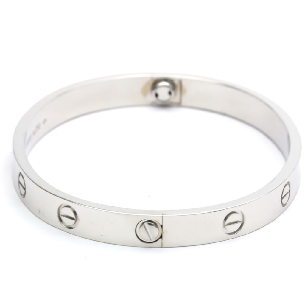 Polished 18K White Gold Love Bracelet Bangle B249