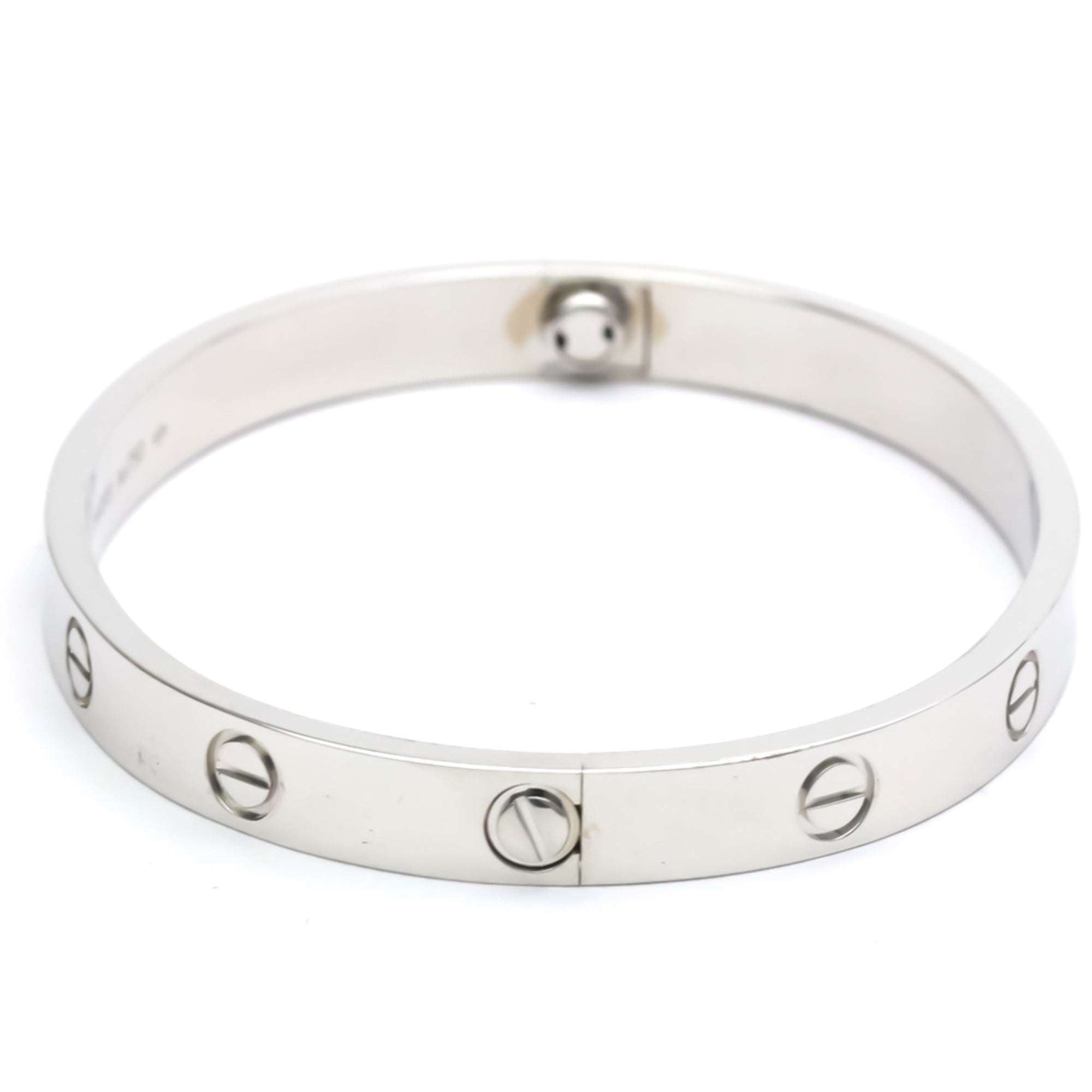 Polished 18K White Gold Love Bracelet Bangle B249