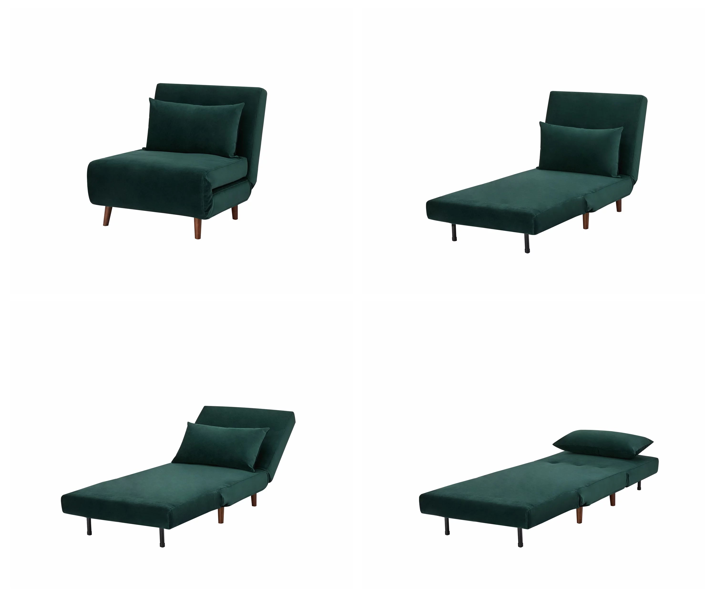 Convertible Chair, Velvet Green I266