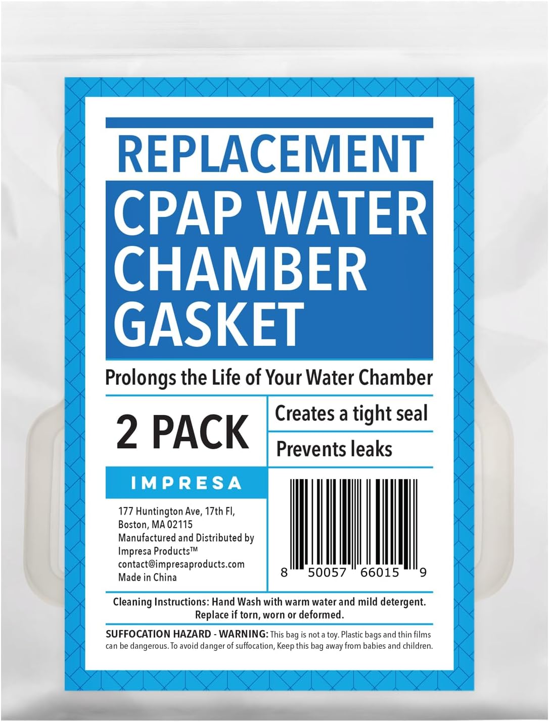 Replacement Gaskets for CPAP Water Chamber, 2 Pack Y10449