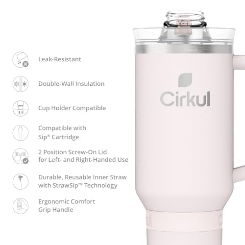 40oz Stainless Steel Tumbler with Handle, Double-Wall Insulated T7917
