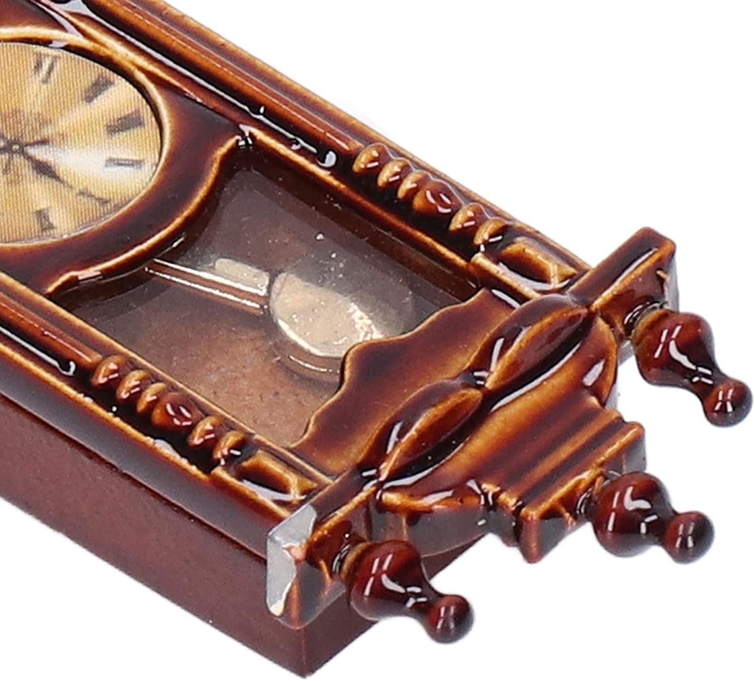 1:12 Miniature Vintage Wooden Wall Clock for Dollhouse W213281