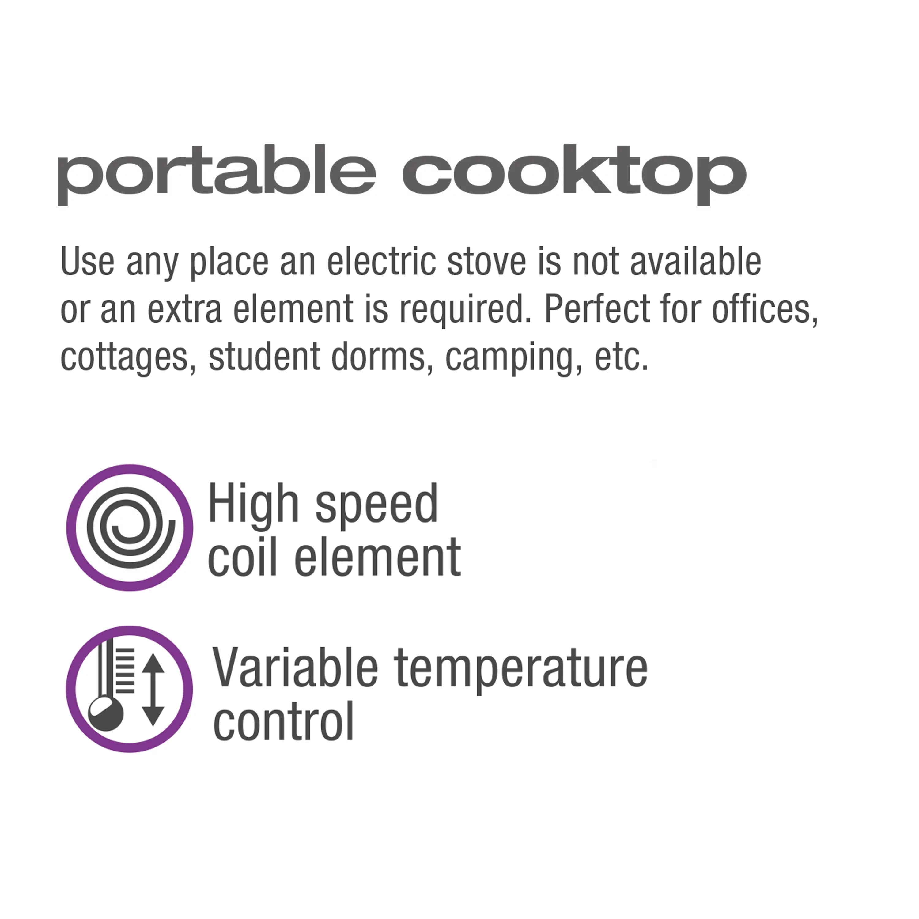 Portable Double Burner Cooktop, Black T5643