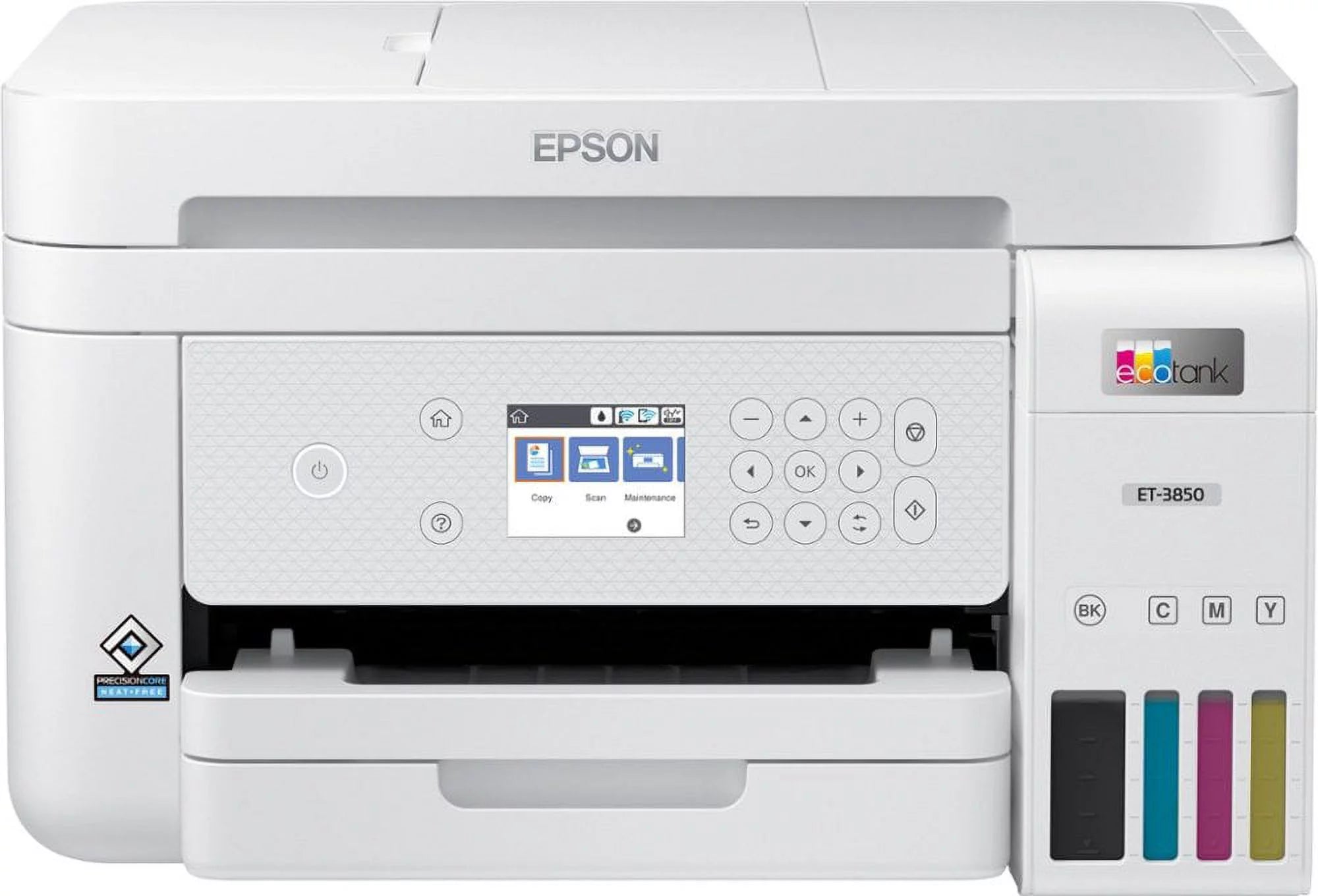 All-in-One Inkjet Printer with Scanner, Copier, White, Bundle with Printer Cable W677