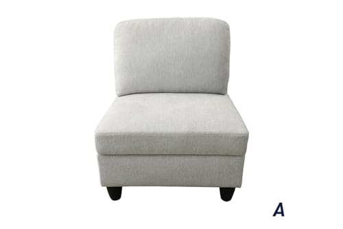 U-Shape Modular Sectional Sofa, White Gray E947735
