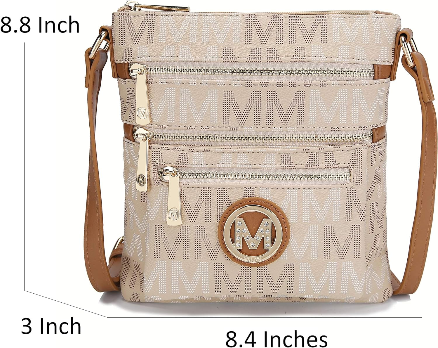 Black Multi Compartments Crossbody Bag G9659