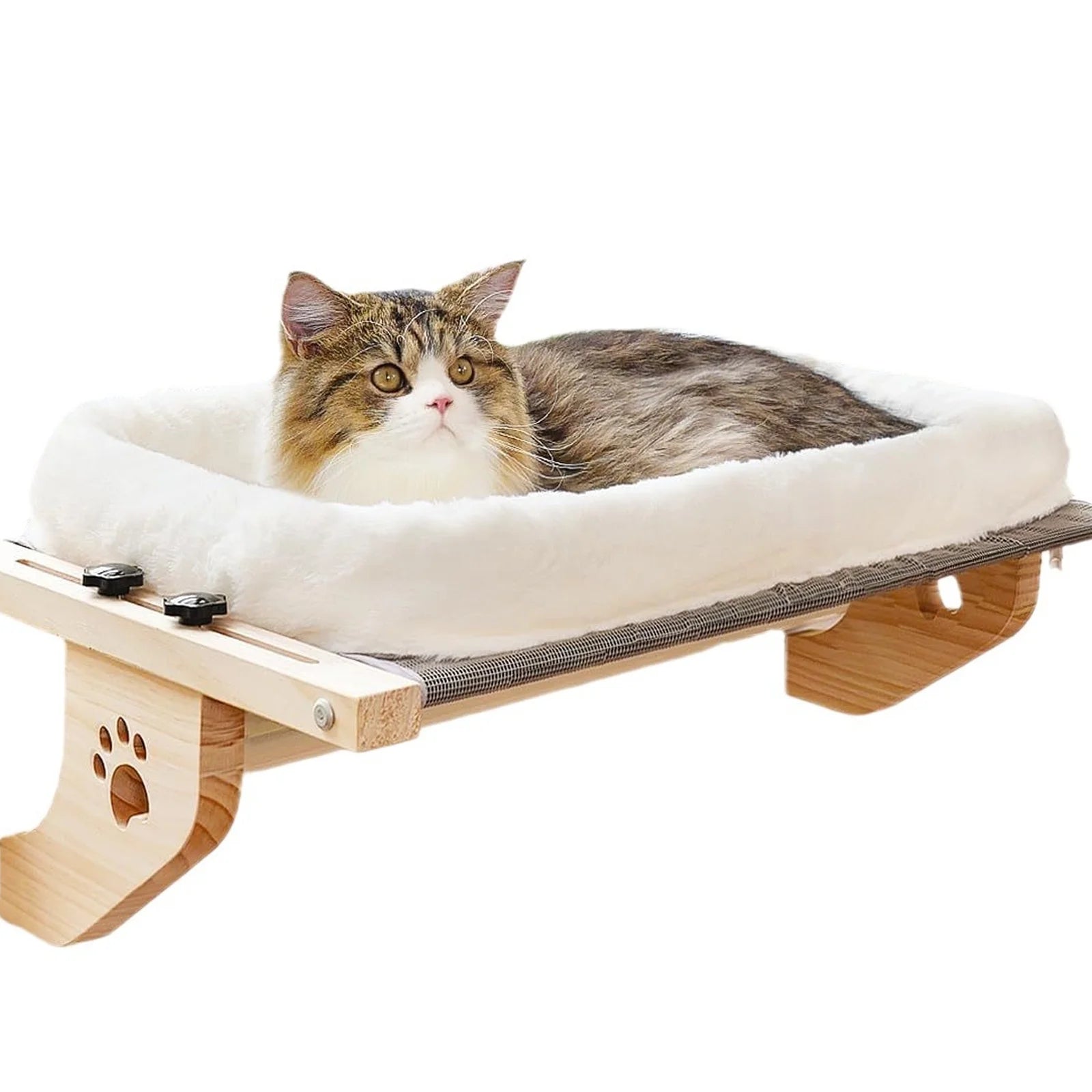 Plush Cat and Dog Bed with Pillow for Curling Sleep F7861